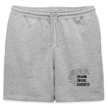 Papa Leo - Lion-strong dad, a man, a king - Mens' Premium Organic Sweatshorts - heather grey - Front - AI Model Male 178 light (178cm)