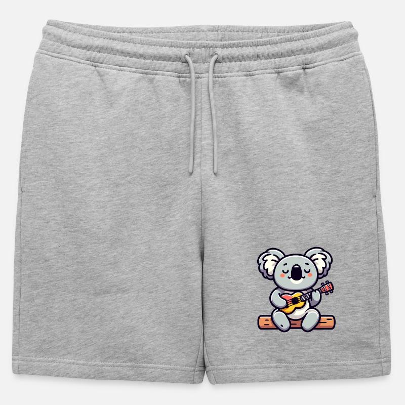 Koala Chords: Der Eukalyptus-Melodiker - Männer Premium Organic Sweatshorts - Grau meliert
