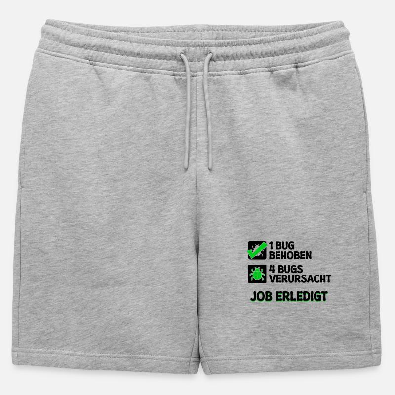 Open Source Bugfixing Bugs Developer Programmier - Männer Premium Organic Sweatshorts - Grau meliert