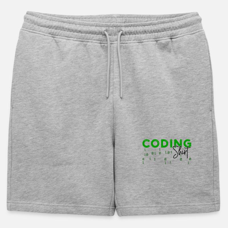Coden Developer Programmierer Webentwickler Spruch - Männer Premium Organic Sweatshorts - Grau meliert