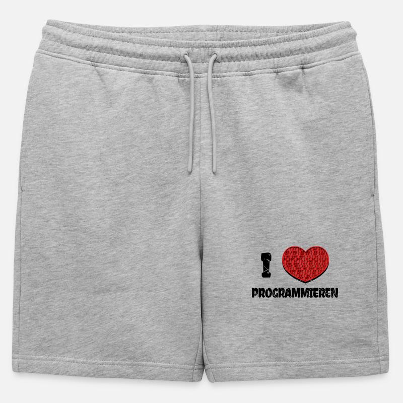 Developer Herz Webentwickler Statement Computer - Männer Premium Organic Sweatshorts - Grau meliert