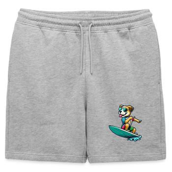 Copain de surf des vagues - Short de survêtement homme premium - gris chiné - Devant - AI Model Male 178 light (178cm)