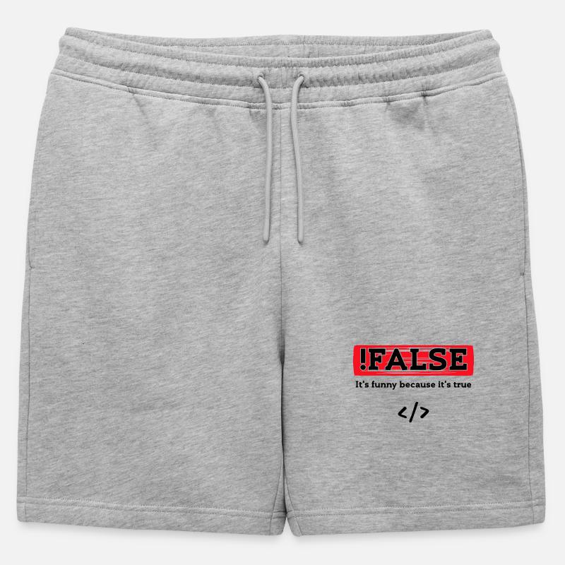 Code Debug Programmierer Developer Lustige Sprüche - Männer Premium Organic Sweatshorts - Grau meliert
