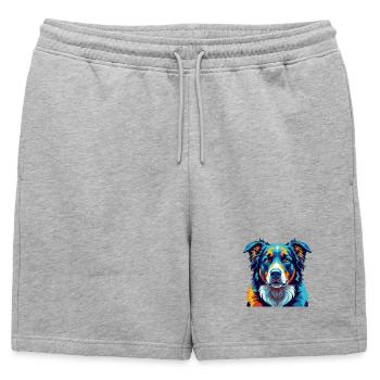 Chien de berger d’Asie centrale Race Dessin animé Kawaii - Short de survêtement homme premium - gris chiné - Devant - AI Model Male 178 light (178cm)