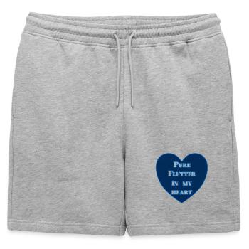Un pur battement dans mon cœur - Short de survêtement homme premium - gris chiné - Devant - AI Model Male 178 light (178cm)