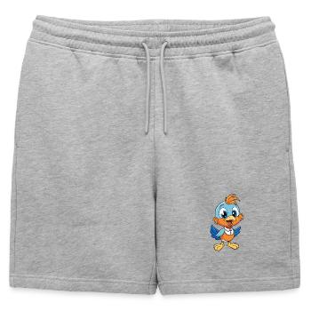 Grive mignon personnage de dessin animé Kawaii Clipart - Short de survêtement homme premium - gris chiné - Devant - AI Model Male 178 light (178cm)
