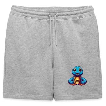 Ver de terre coloré Kawaii personnage de dessin animé Animal de compagnie - Short de survêtement homme premium - gris chiné - Devant - AI Model Male 178 light (178cm)