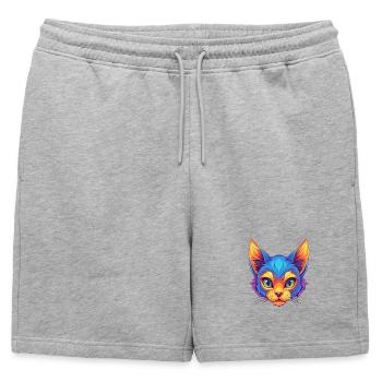 Pixie Bob Cat Breed Cartoon Kawaii Animal Pet - Mens' Premium Organic Sweatshorts - heather grey - Front - AI Model Male 178 light (178cm)