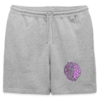Brain Butterflies Purple Epilepsy Awareness - Mens' Premium Organic Sweatshorts - heather grey - Front - AI Model Male 178 light (178cm)