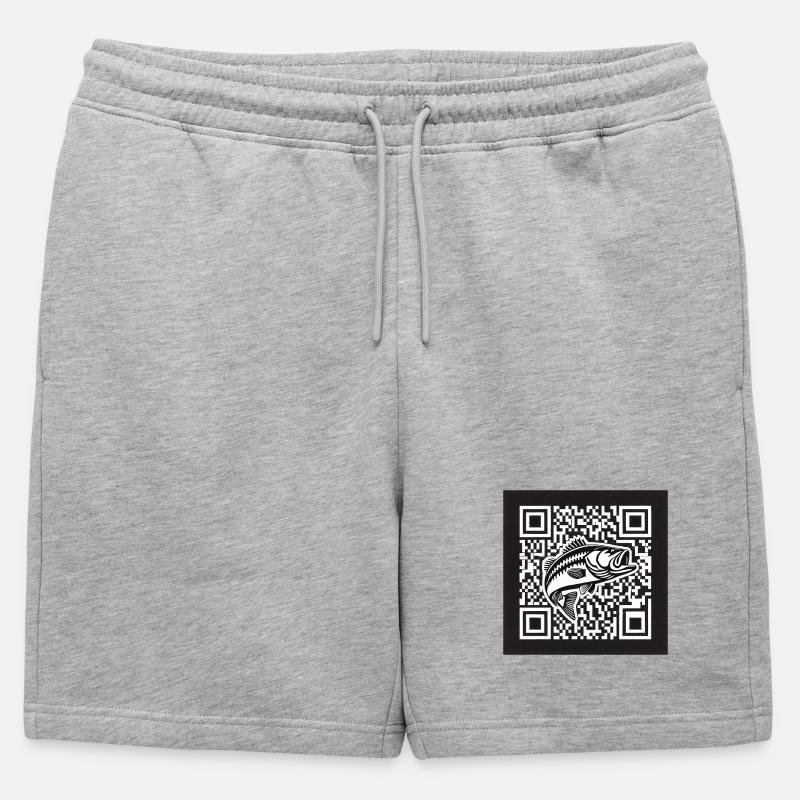 Barsch QR Code Design - Männer Premium Organic Sweatshorts - Grau meliert