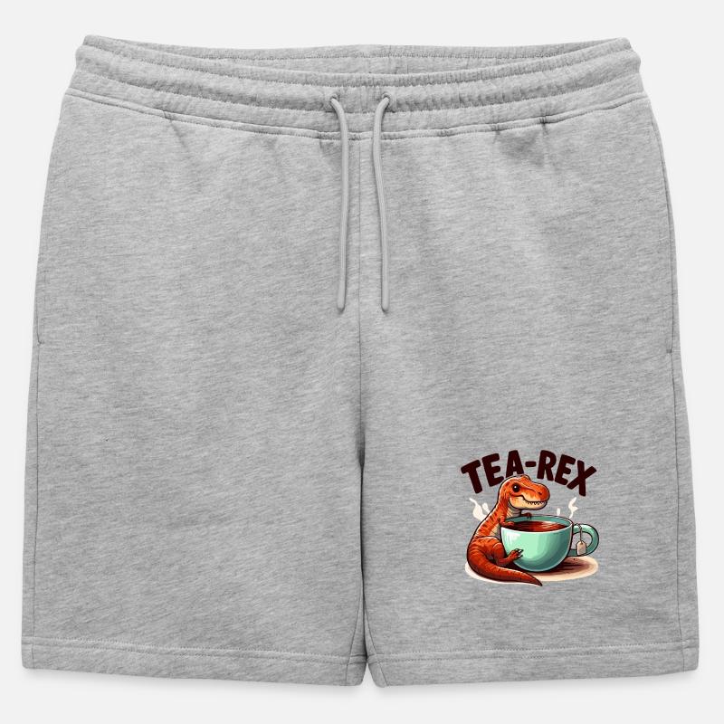 Tee Rex Tee-Rex Teetrinker Geschenk - Männer Premium Organic Sweatshorts - Grau meliert