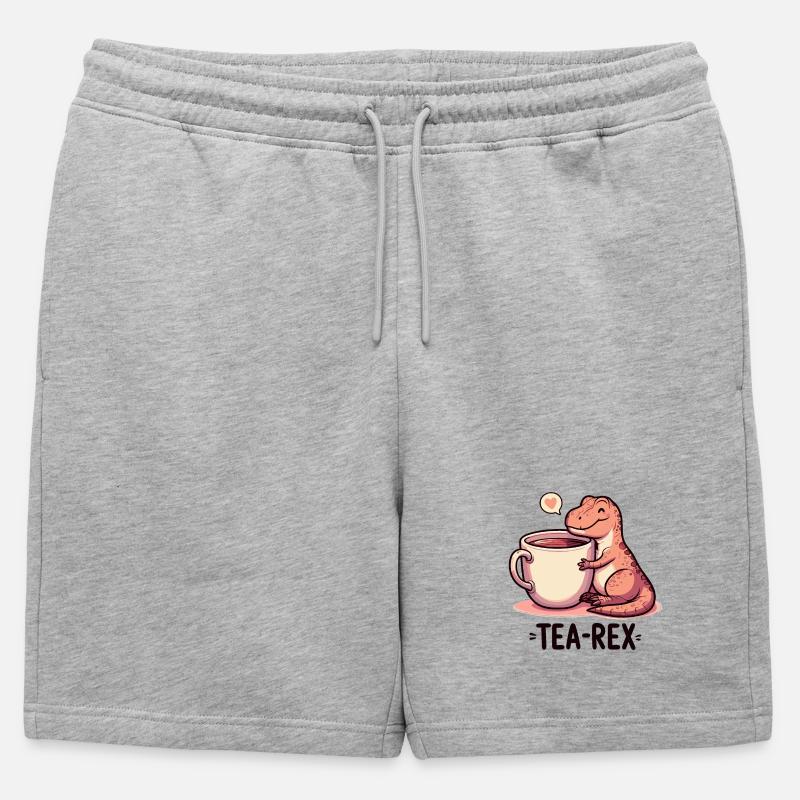Tee Rex Tee-Rex Teetrinker Geschenk - Männer Premium Organic Sweatshorts - Grau meliert