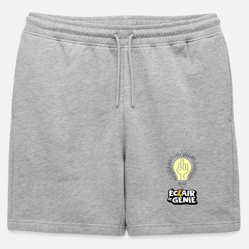 Geistesblitz - Männer Premium Organic Sweatshorts - Grau meliert