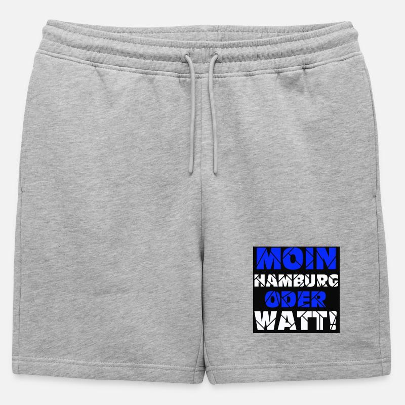 Hamburg , Moin oder watt (25) - Männer Premium Organic Sweatshorts - Grau meliert