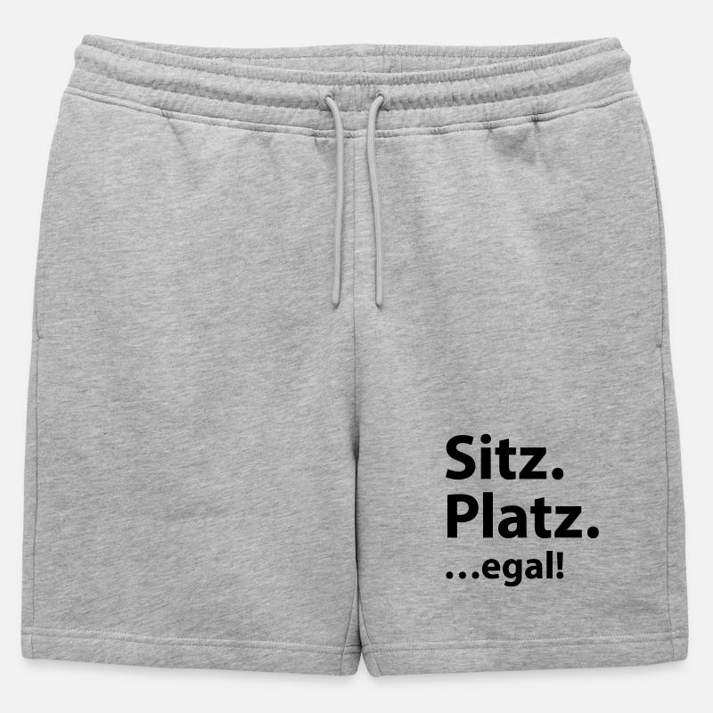 Sitz Platz egal - Männer Premium Organic Sweatshorts - Grau meliert