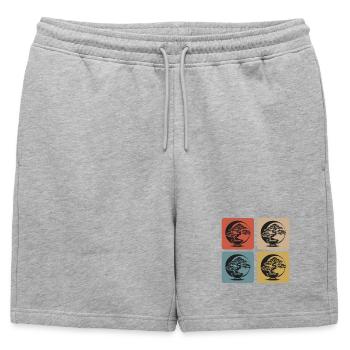 Bonsaï Coucher de soleil - Short de survêtement homme premium - gris chiné - Devant - AI Model Male 178 light (178cm)