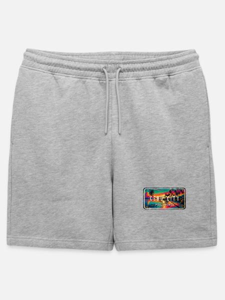 Cebu City – Tropical Retro Sign - Mens' Premium Organic Sweatshorts - heather grey