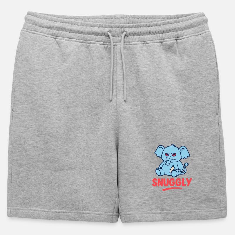 Grumpy Elephant - Männer Premium Organic Sweatshorts - Grau meliert
