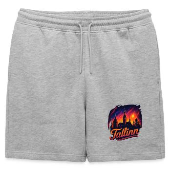 Tallinn Capitale Estonie Baltique Cadeau - Short de survêtement homme premium - gris chiné - Devant - AI Model Male 178 light (178cm)