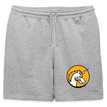 Unicorn Evil Angry Attack Teeth Grinding Sour - Mens' Premium Organic Sweatshorts - heather grey - Front - AI Model Male 178 light (178cm)