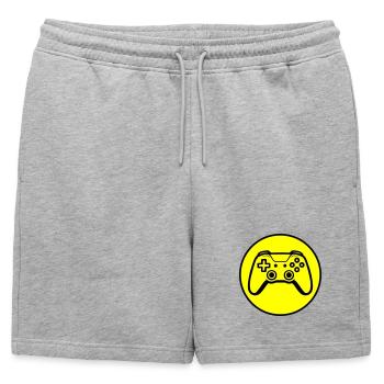 Controller Joypad Icon - Mens' Premium Organic Sweatshorts - heather grey - Front - AI Model Male 178 light (178cm)