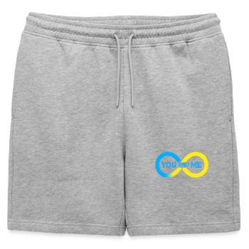 Illustration vivante de l’amitié - Short de survêtement homme premium - gris chiné - Devant - AI Model Male 178 light (178cm)