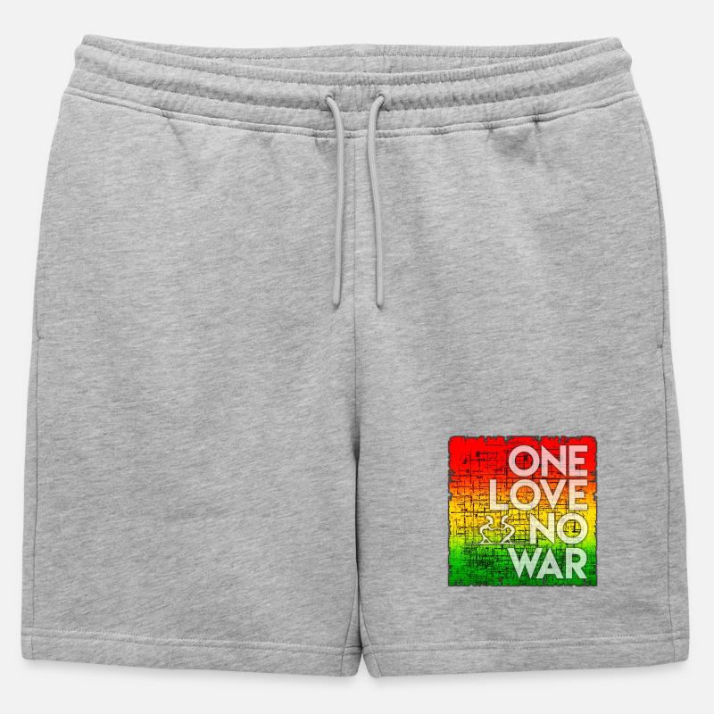 Friedens-Statement im Regenbogen-Design - Männer Premium Organic Sweatshorts - Grau meliert