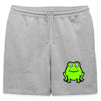 Frog Toad Smiles Funny Comic Happy Cute - Mens' Premium Organic Sweatshorts - heather grey - Front - AI Model Male 178 light (178cm)