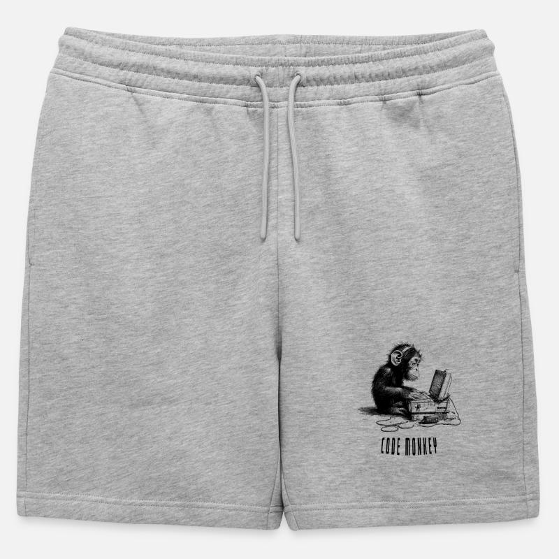 Code Monkay - Mens' Premium Organic Sweatshorts - heather grey
