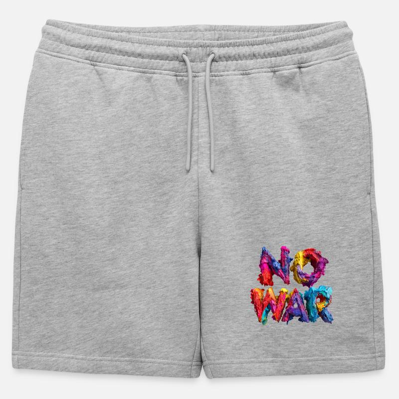 No War Farbexplosion - Männer Premium Organic Sweatshorts - Grau meliert