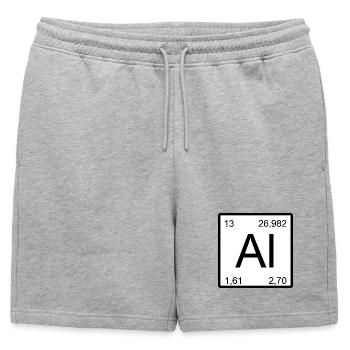 Conception de style tableau périodique en aluminium AI - Short de survêtement homme premium - gris chiné - Devant - AI Model Male 178 light (178cm)