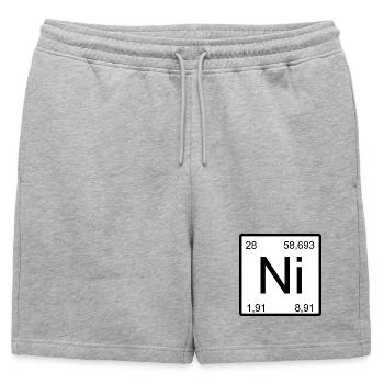 Carré symbole de nickel - Short de survêtement homme premium - gris chiné - Devant - AI Model Male 178 light (178cm)