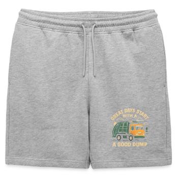 Great days start with a good garbage truck - Mens' Premium Organic Sweatshorts - heather grey - Front - AI Model Male 178 light (178cm)