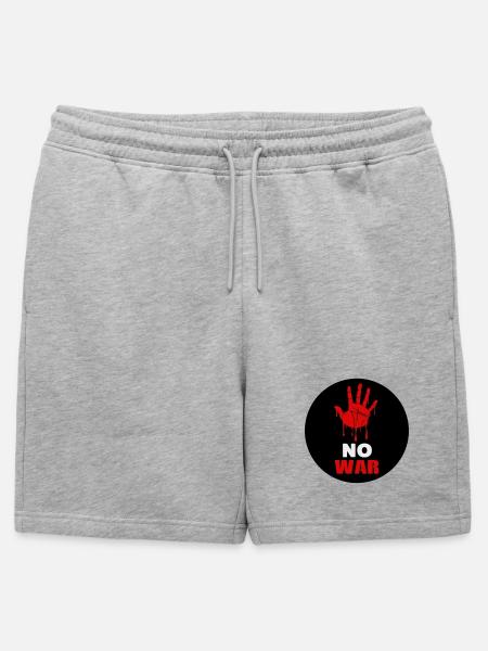 No War - Short de survêtement homme premium - gris chiné