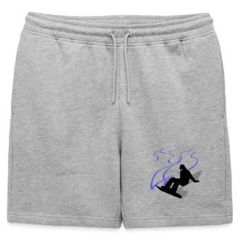 Snowboard - Mens' Premium Organic Sweatshorts - heather grey - Front - AI Model Male 178 light (178cm)