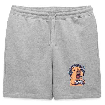 Capybara Gamer Énervé - T-shirt Humour Jeux Vidéo - Short de survêtement homme premium - gris chiné - Devant - AI Model Male 178 light (178cm)