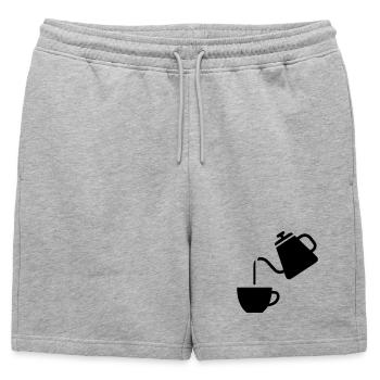 Cafetière minimaliste à verser sur - Short de survêtement homme premium - gris chiné - Devant - AI Model Male 178 light (178cm)