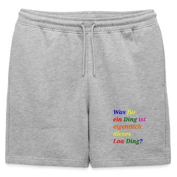 Histoire de la Loi ? – Jeu de mots drôle - Short de survêtement homme premium - gris chiné - Devant - AI Model Male 178 light (178cm)