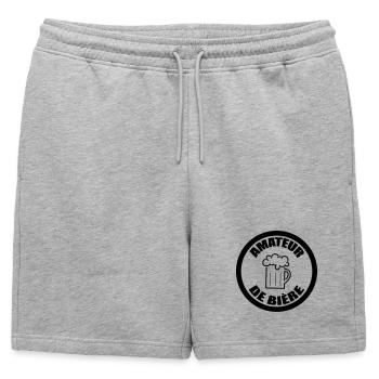 Amateur de bière | Alcool - Short de survêtement homme premium - gris chiné - Devant - AI Model Male 178 light (178cm)