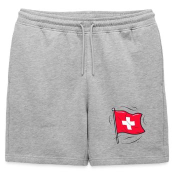 Drapeau suisse Patriot Design - Short de survêtement homme premium - gris chiné - Devant - AI Model Male 178 light (178cm)
