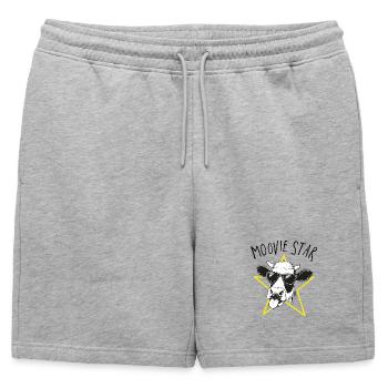 Moovie Star Jeu de mots avec une vache - Short de survêtement homme premium - gris chiné - Devant - AI Model Male 178 light (178cm)