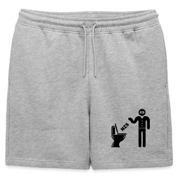 NZS Dans les toilettes, dans les toilettes ! Contre les Noirs de droite - Short de survêtement homme premium - gris chiné - Devant - AI Model Male 178 light (178cm)