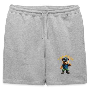 Mascotte de l’ours dansant - Short de survêtement homme premium - gris chiné - Devant - AI Model Male 178 light (178cm)