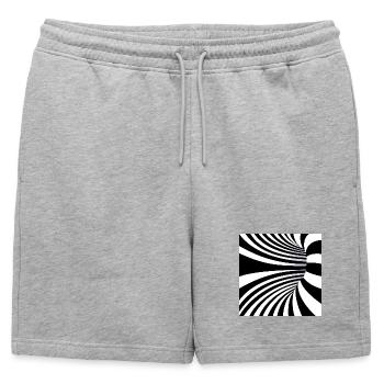 Monochrome Spiral Flux - Short de survêtement homme premium - gris chiné - Devant - AI Model Male 178 light (178cm)
