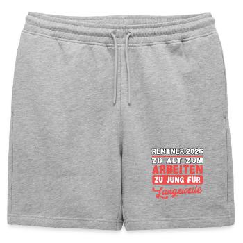 Retraités 2026 trop âgés pour travailler Retraite de retraite - Short de survêtement homme premium - gris chiné - Devant - AI Model Male 178 light (178cm)