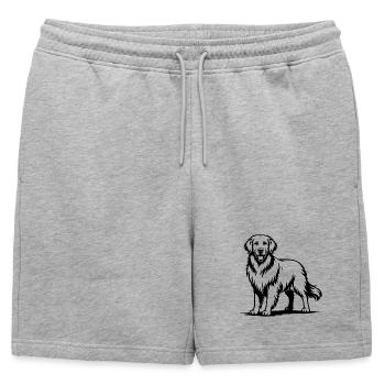 Golden Retriever with Proud Pose - Mens' Premium Organic Sweatshorts - heather grey - Front - AI Model Male 178 light (178cm)