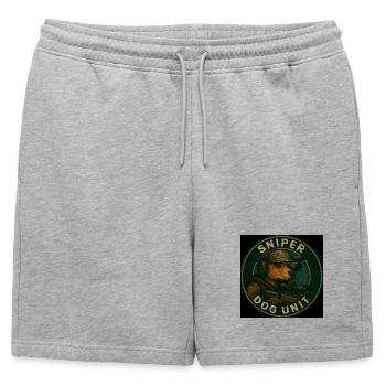 Unité de chiens de tireur d’élite - Short de survêtement homme premium - gris chiné - Devant - AI Model Male 178 light (178cm)
