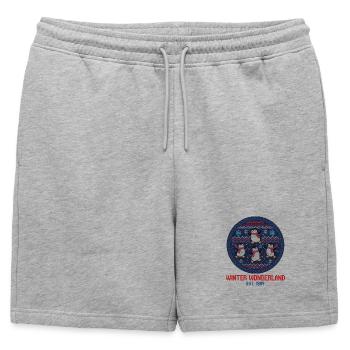 Motif Winter wonderland Penguins Winter Wonderland - Mens' Premium Organic Sweatshorts - heather grey - Front - AI Model Male 178 light (178cm)