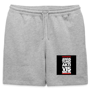 FEAR AND ACTIVISM - Mens' Premium Organic Sweatshorts - heather grey - Front - AI Model Male 178 light (178cm)