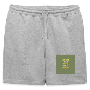 Yesterday was still tomorrow - Mens' Premium Organic Sweatshorts - heather grey - Front - AI Model Male 178 light (178cm)